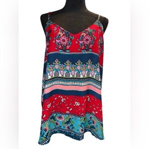 Maurices Floral Spaghetti Strap Blouse, Size XL